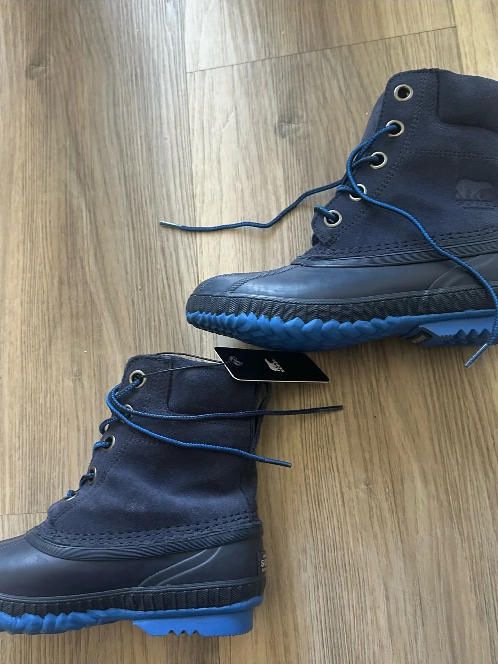 Sorel Kids Navy Blue Lace-Up Waterproof Rain/Snow Boots